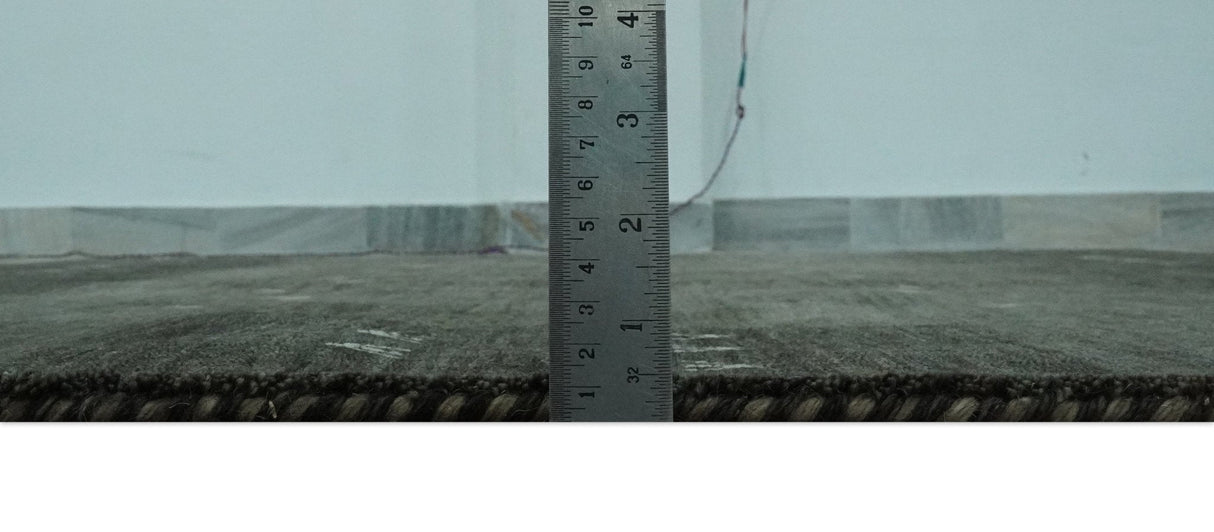 Custom Made Tribal Gabbeh Dark Green wool Area Rug