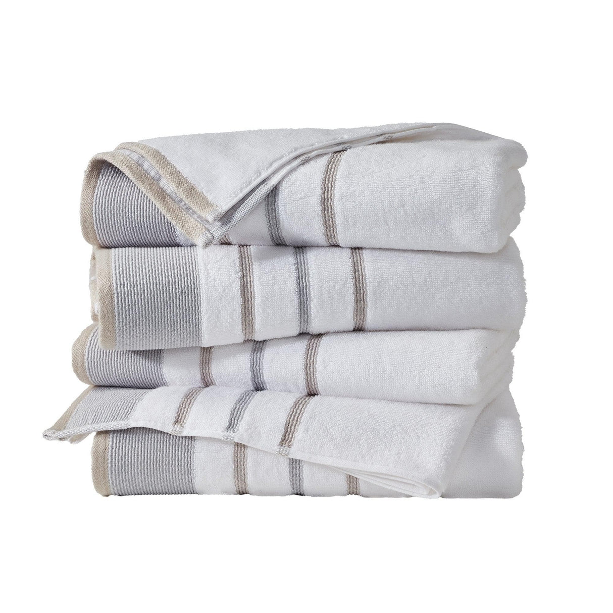 Decorative Cotton Stripe Bath Towel Set - Noelle Collection