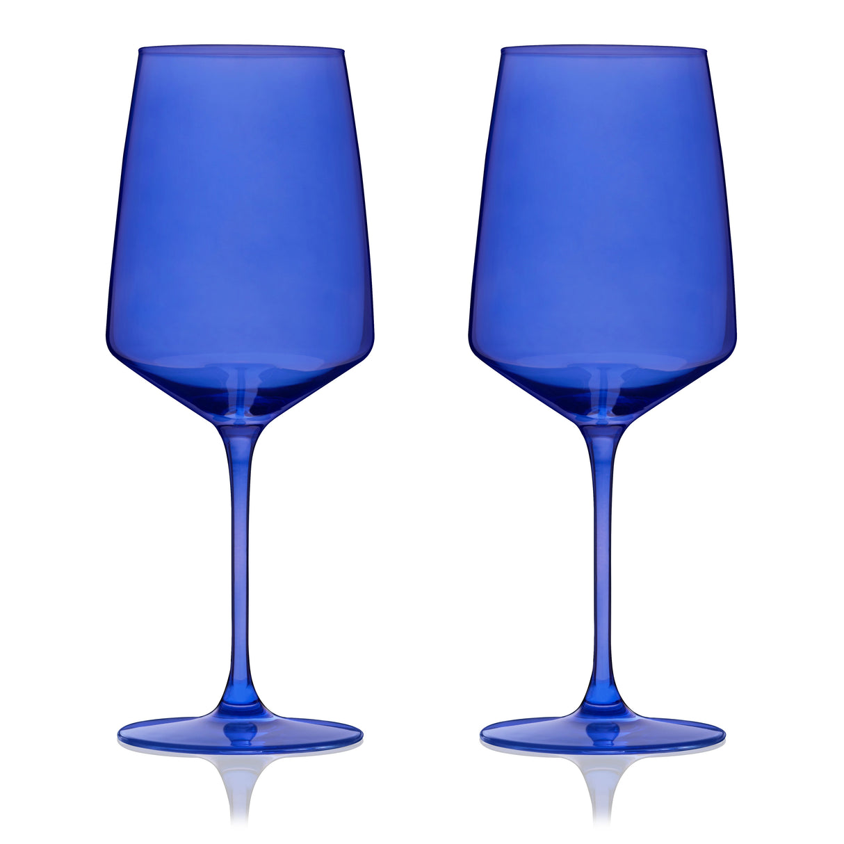Reserve Nouveau Crystal Wine Glasses in Cobalt Set of 2