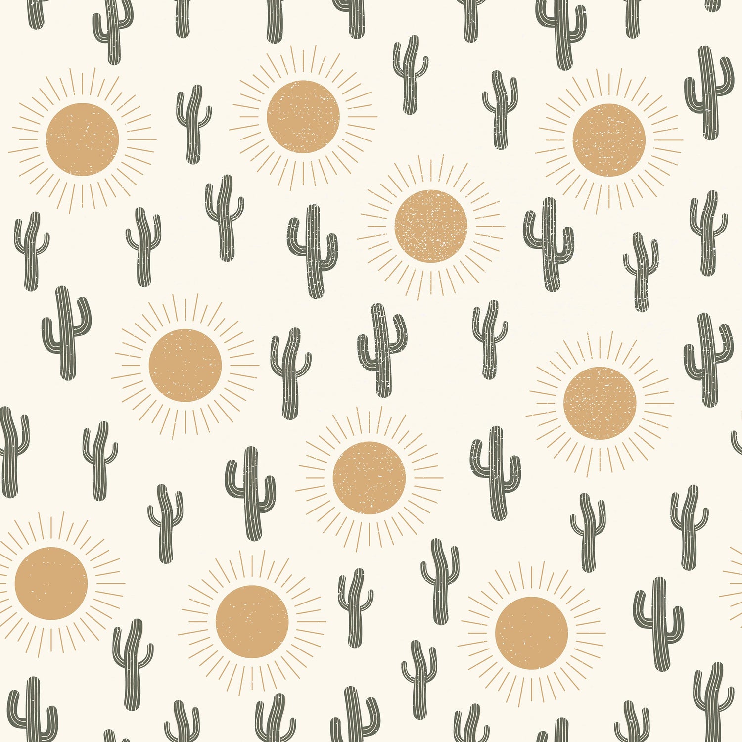 Desert Wallpaper - Cactus and Sun Wallpaper