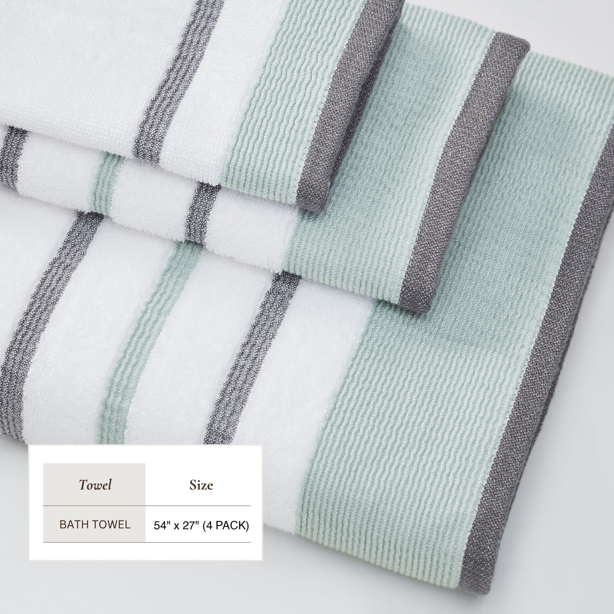 Decorative Cotton Stripe Bath Towel Set - Noelle Collection