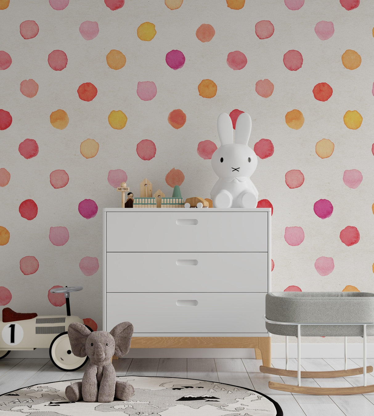 Gender Neutral Nursery Wallpaper | Polka Dot Wallpaper