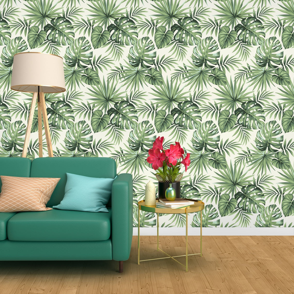 Green Leaf Tropical Wallpaper Peel and Stick
