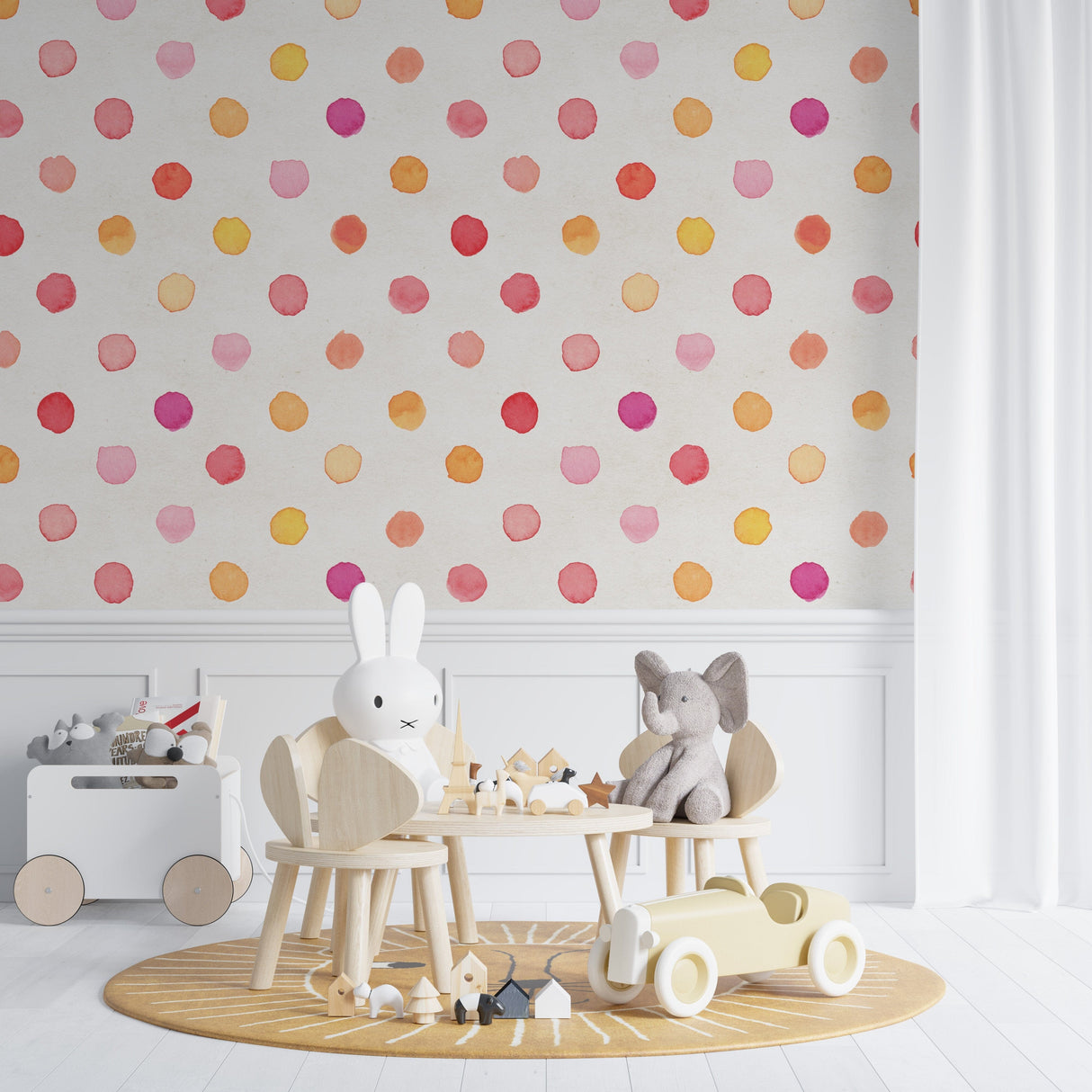 Gender Neutral Nursery Wallpaper | Polka Dot Wallpaper