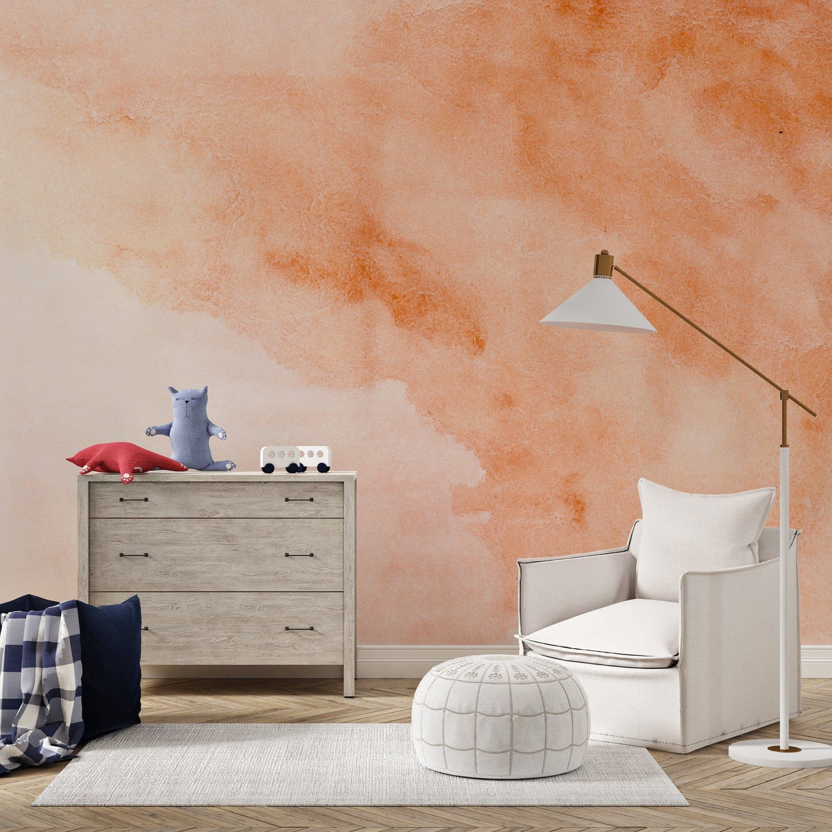 Abstract Watercolor Wallpaper - Organic Brush Strokes Wall Mural