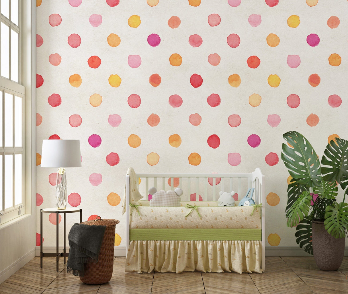 Gender Neutral Nursery Wallpaper | Polka Dot Wallpaper