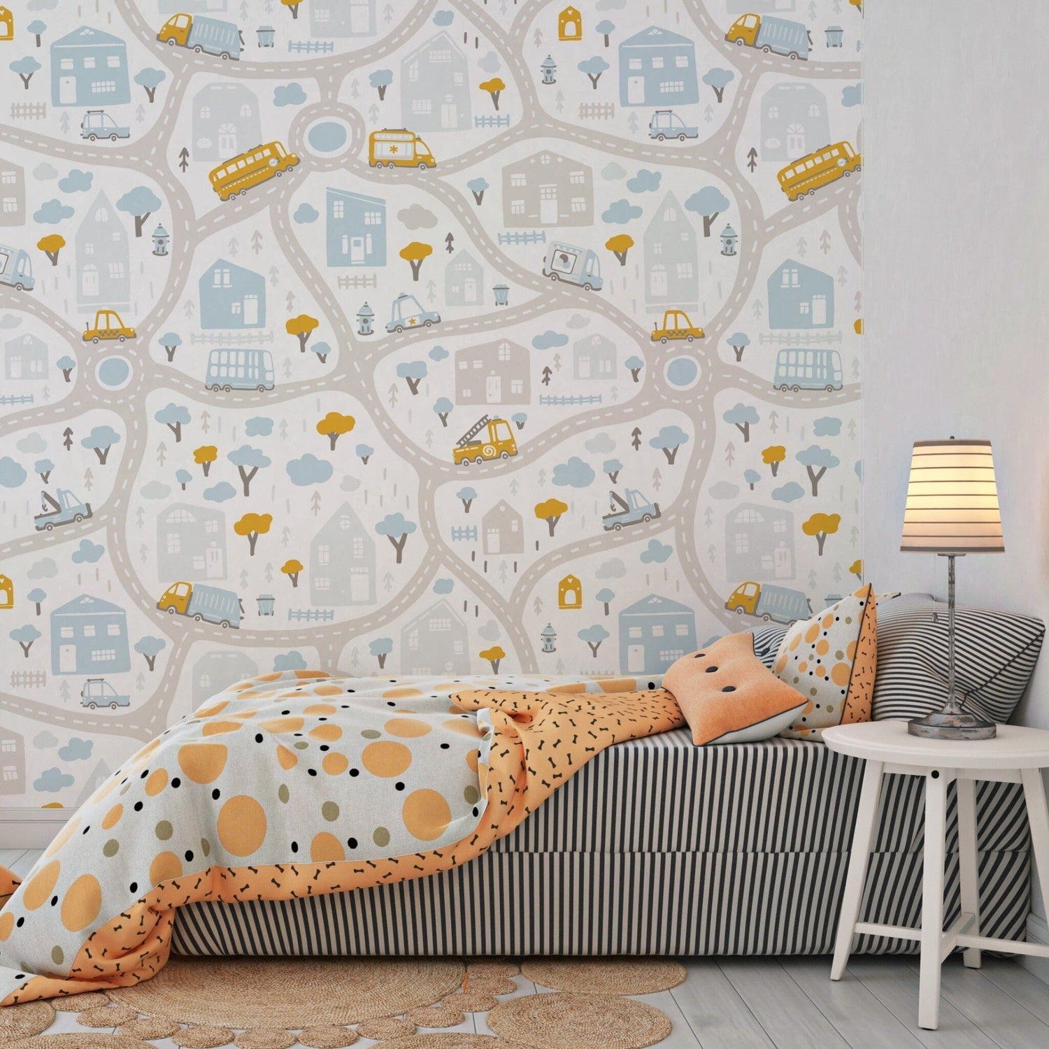 Cars and Trucks Playroom Wallpaper