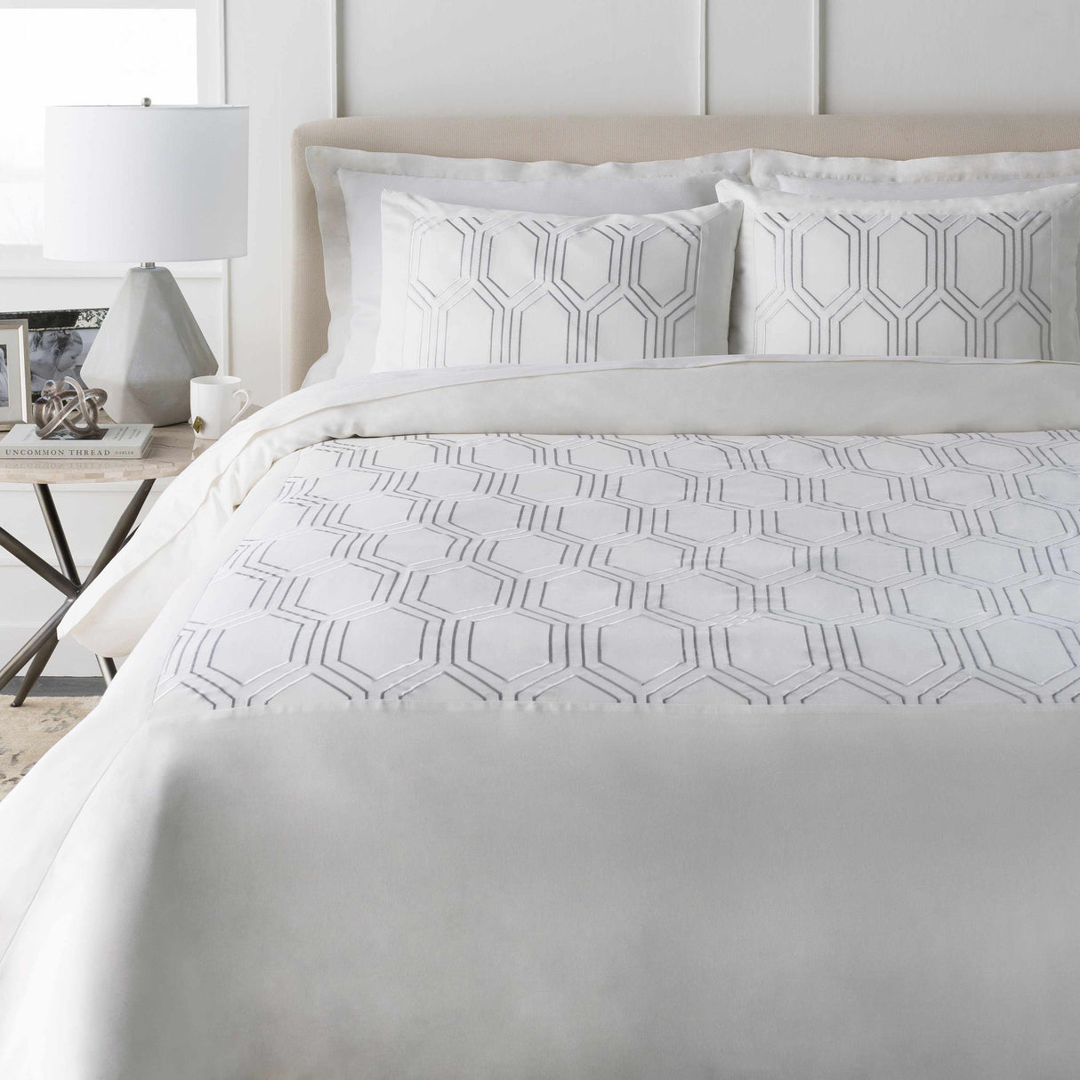 Benkovac White Bedding - Euro Sham Only