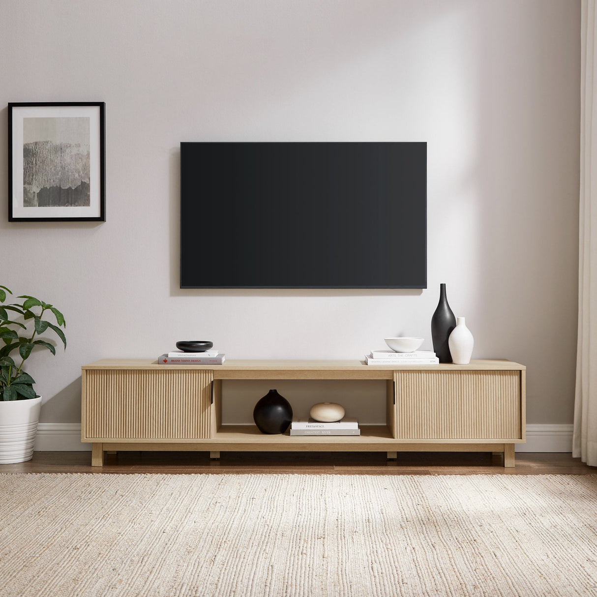 Reema Arundo Scandinavian Reeded TV Stand