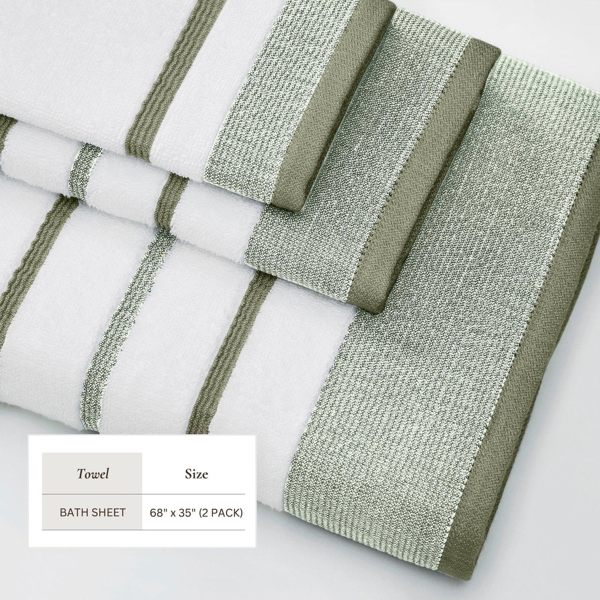 Decorative Cotton Stripe Bath Towel Set - Noelle Collection
