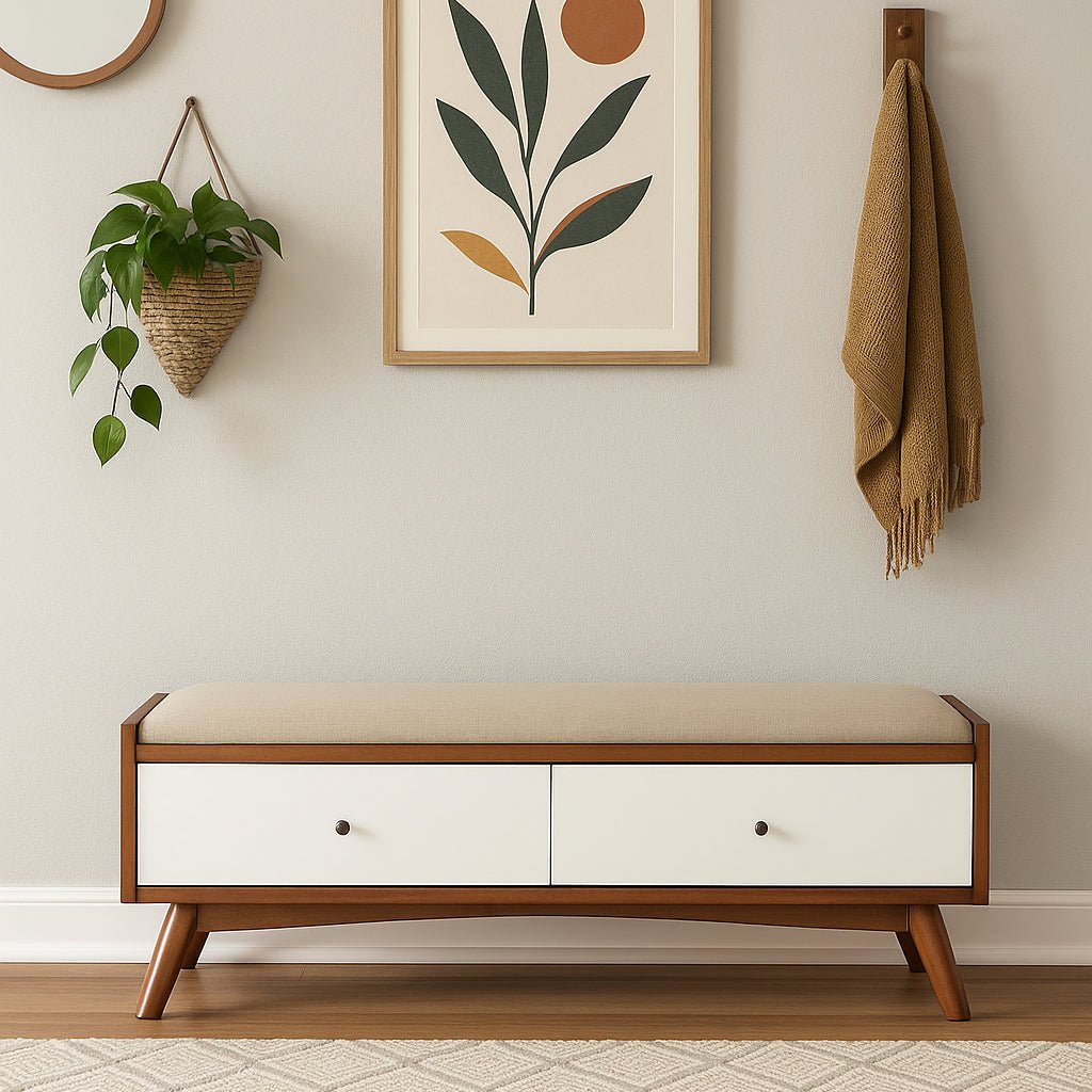 Flynn Bench, Chestnut/White