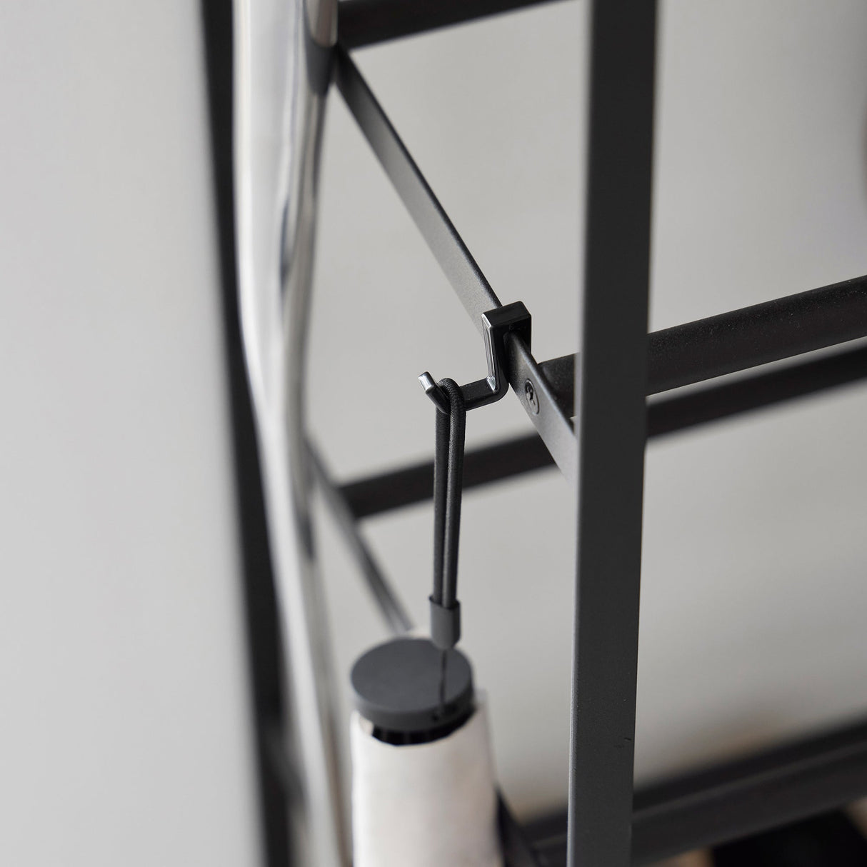 Rolling Five-Tier Shoe Rack (34.25" H) - Steel + Wood