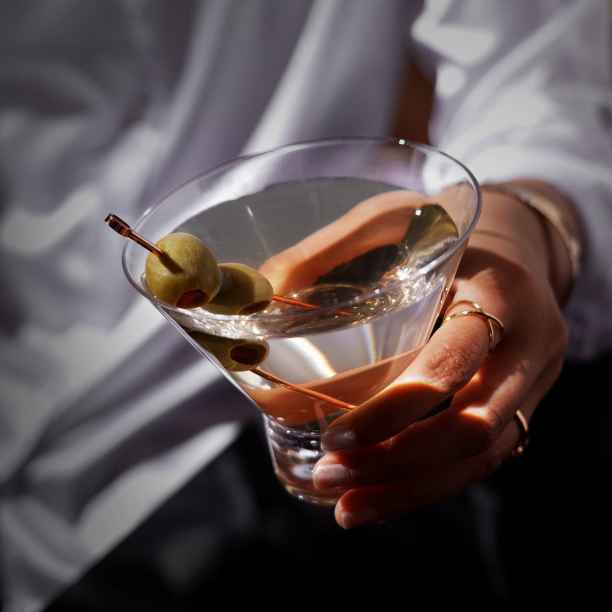 Raye Heavy Base Crystal Stemless Martini Glasses Set of 4