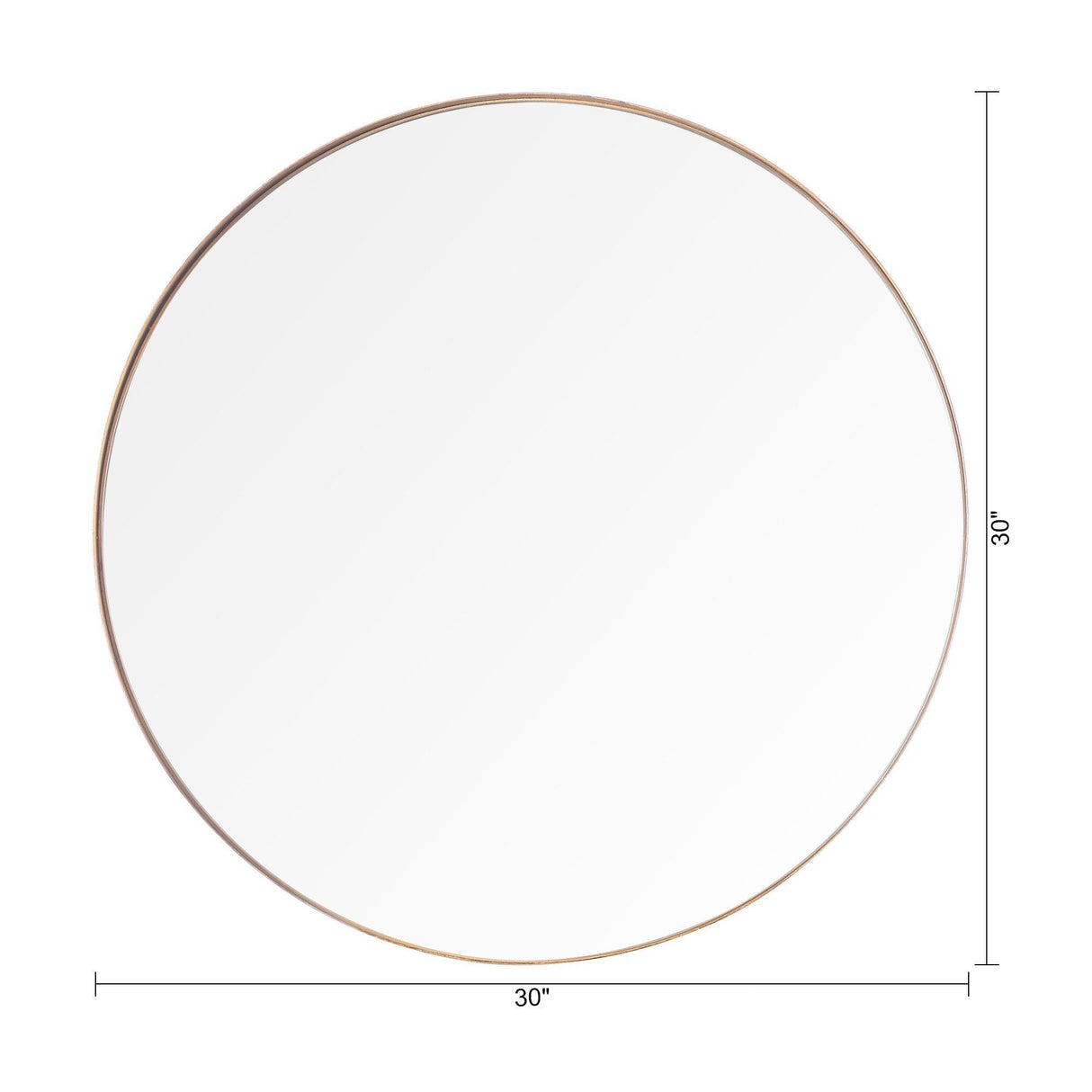 Golden Modern Round Framed Wall Mirror