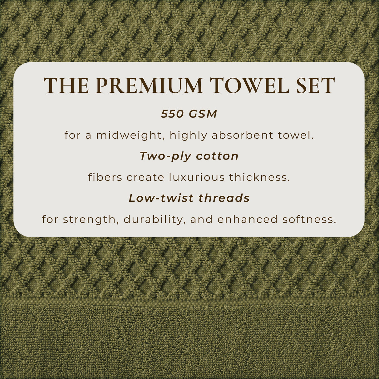 Cotton Diamond Waffle Weave Bath Towel Set - Grayson Collection
