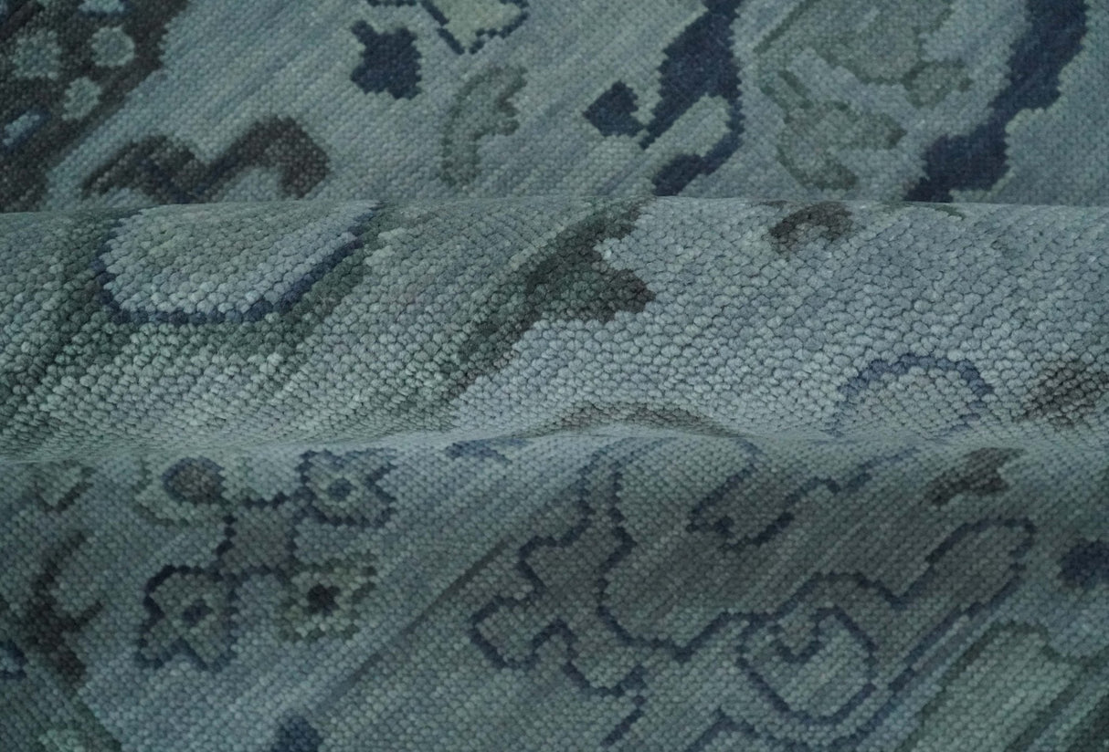 Gray and Charcoal Antique look Hand knotted Traditional Oushak wool Area Rug