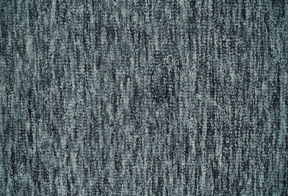 Gray and Charcoal Solid Shaded Hand Tufted Natural Multi Size Wool Area Rug