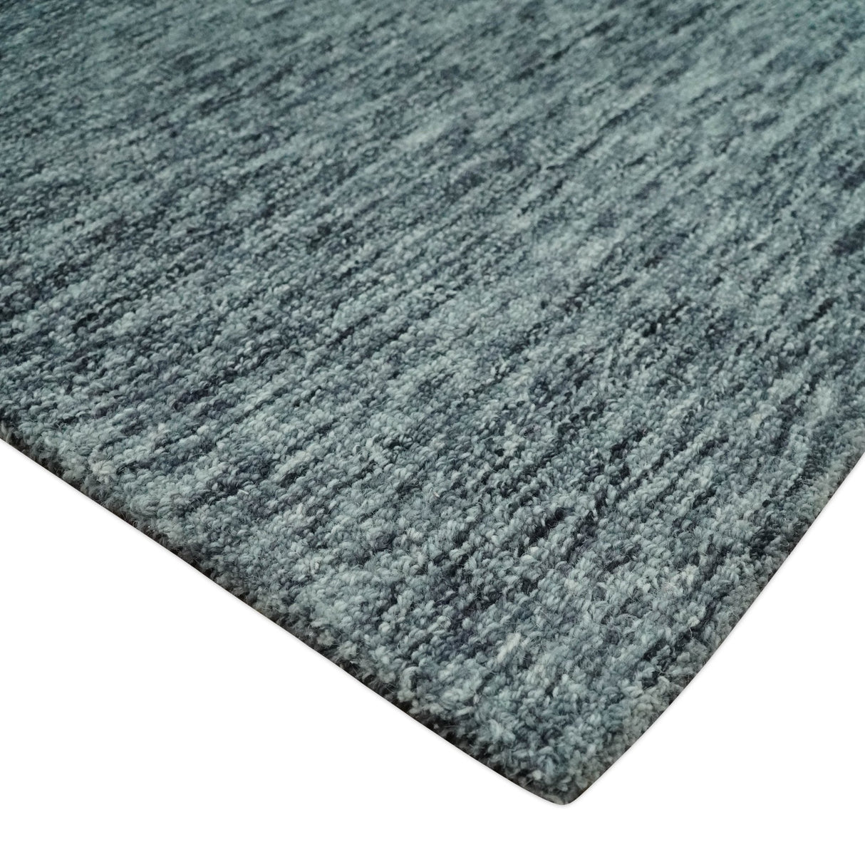Gray and Charcoal Solid Shaded Hand Tufted Natural Multi Size Wool Area Rug