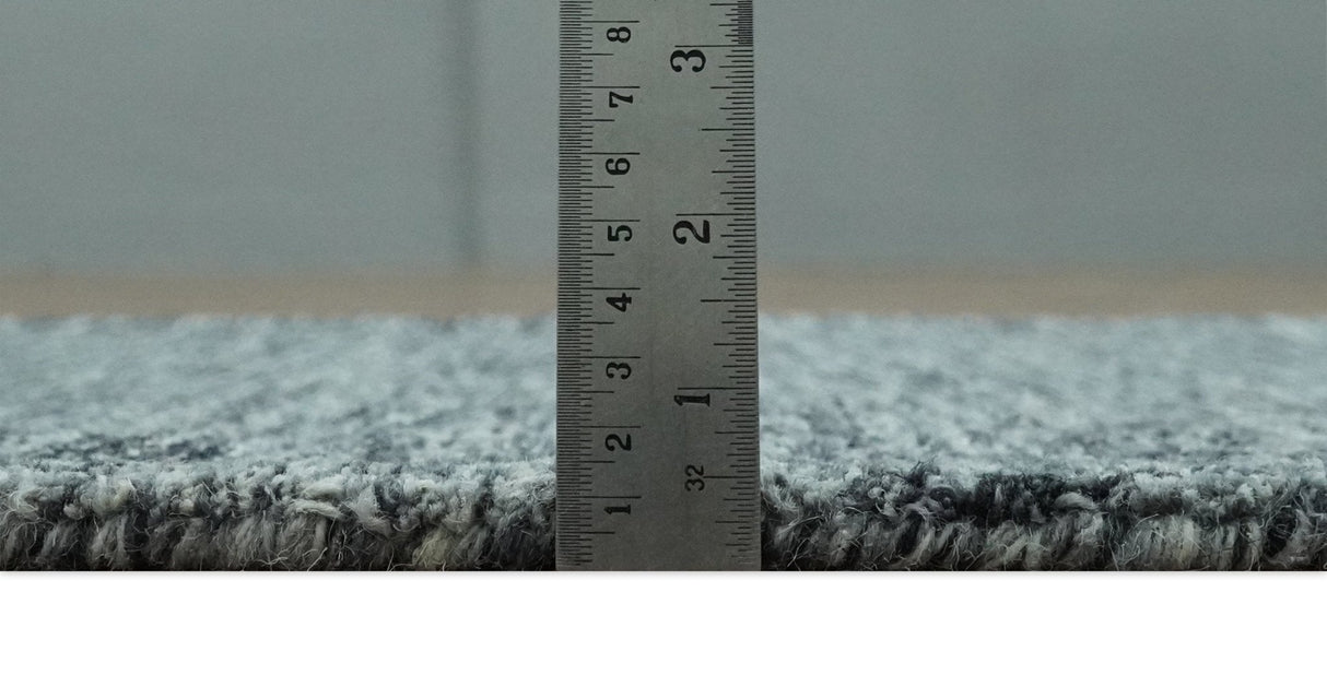 Gray and Charcoal Solid Shaded Hand Tufted Natural Multi Size Wool Area Rug