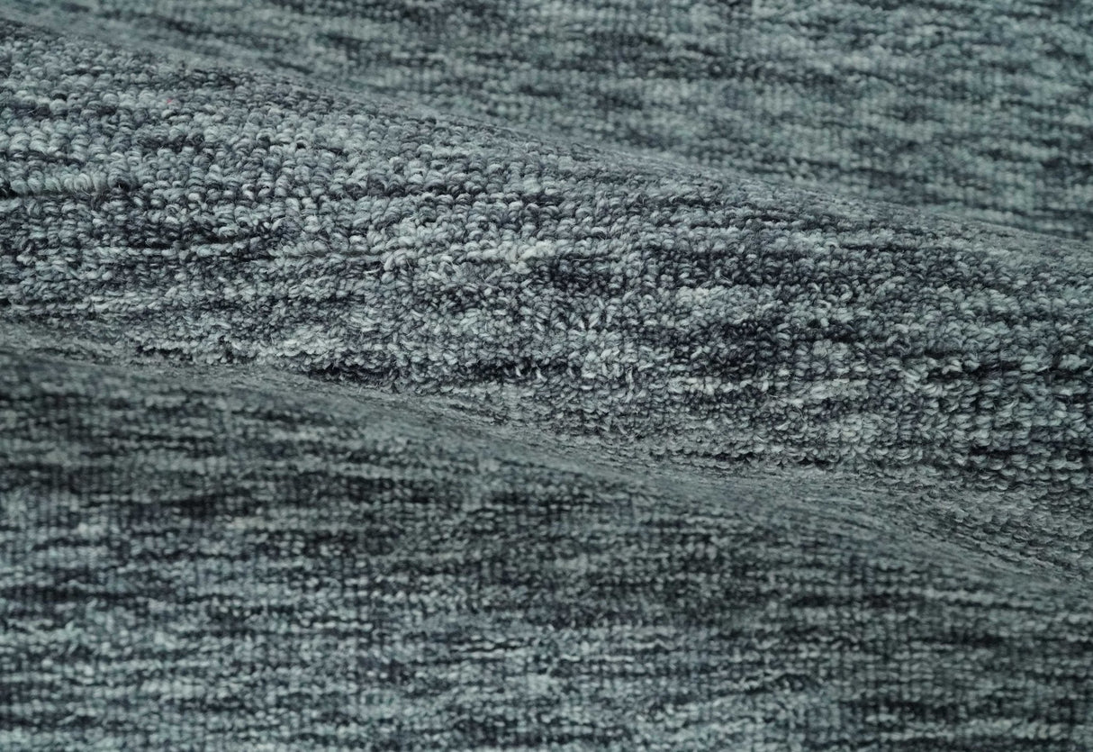 Gray and Charcoal Solid Shaded Hand Tufted Natural Multi Size Wool Area Rug