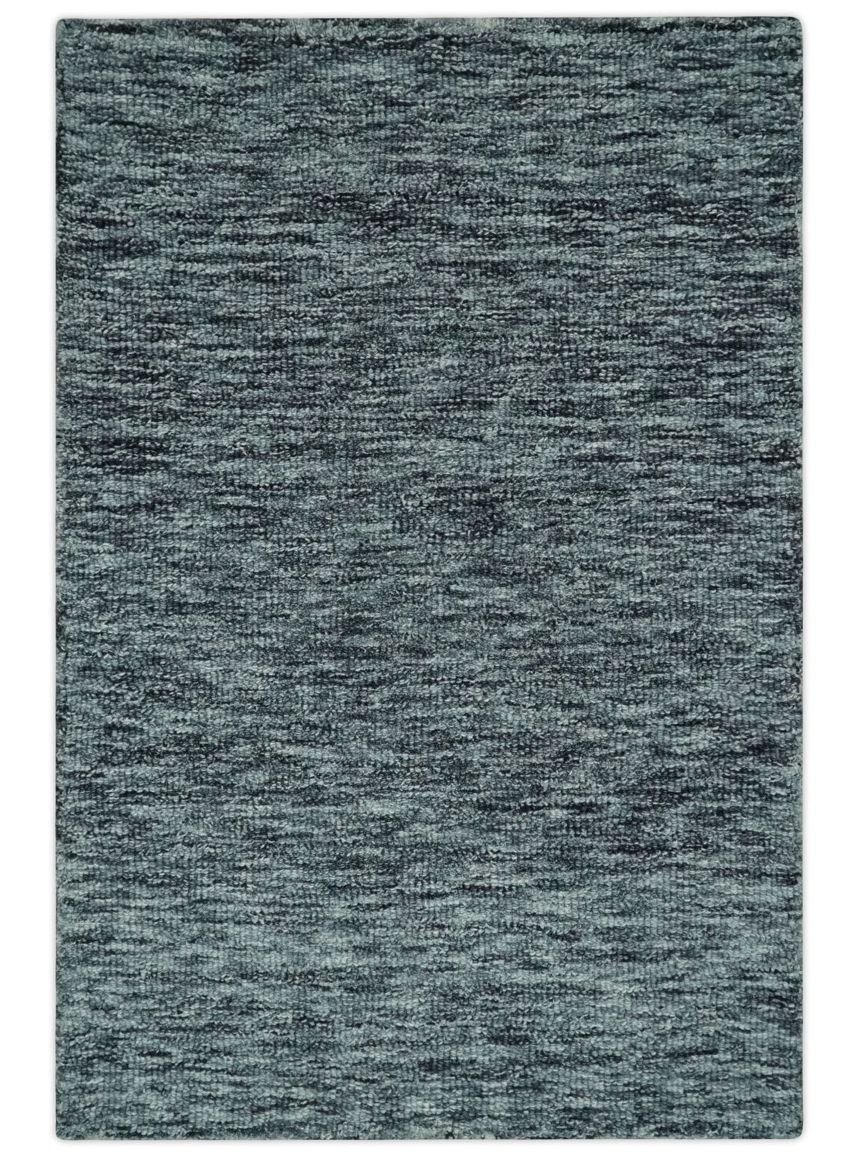 Gray and Charcoal Solid Shaded Hand Tufted Natural Multi Size Wool Area Rug