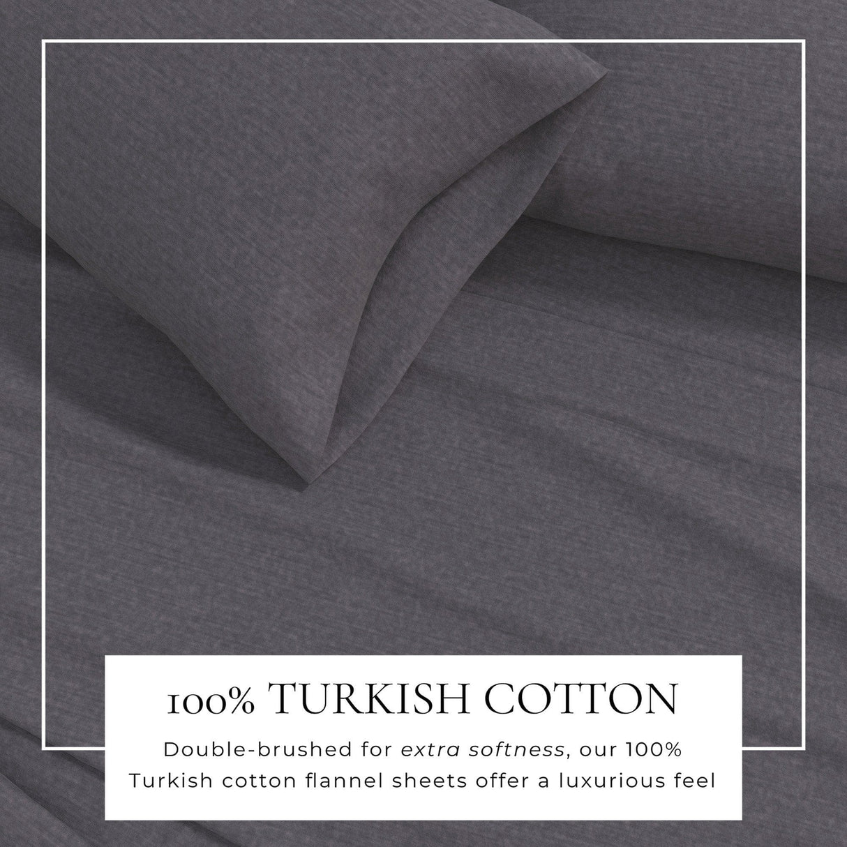 4 Piece Heathered Solid Cotton Blend Flannel Sheet Set - Anders Collection