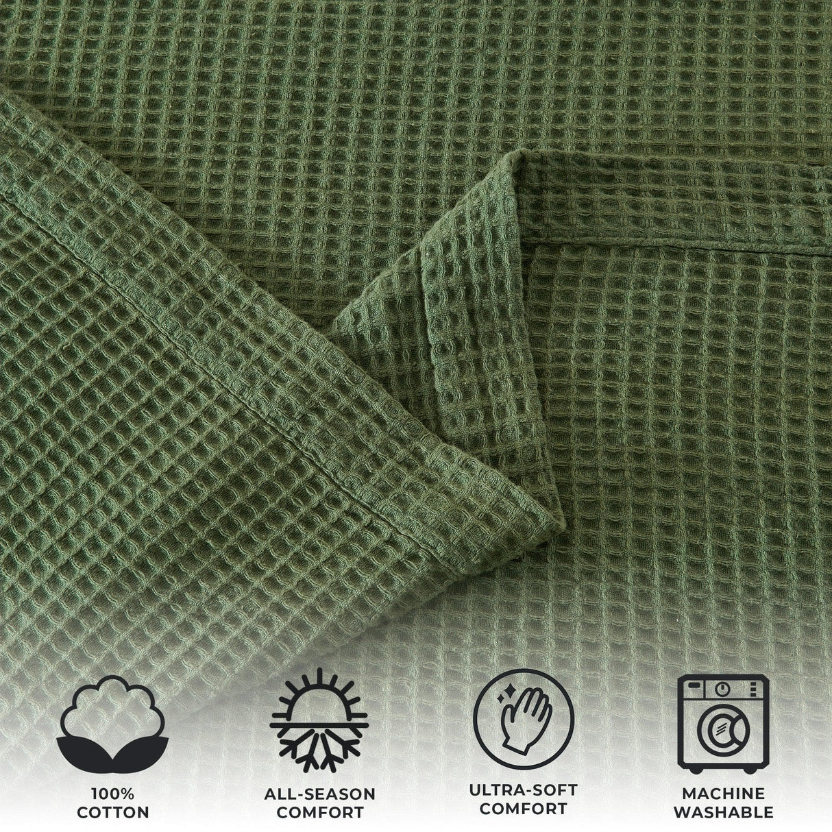100% Cotton Waffle Weave Blanket - Mikala Collection
