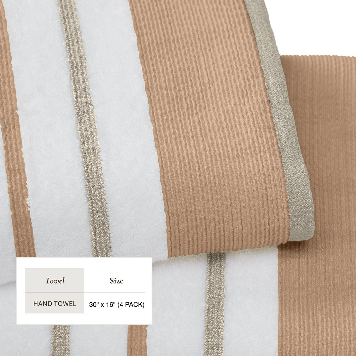 Decorative Cotton Stripe Bath Towel Set - Noelle Collection