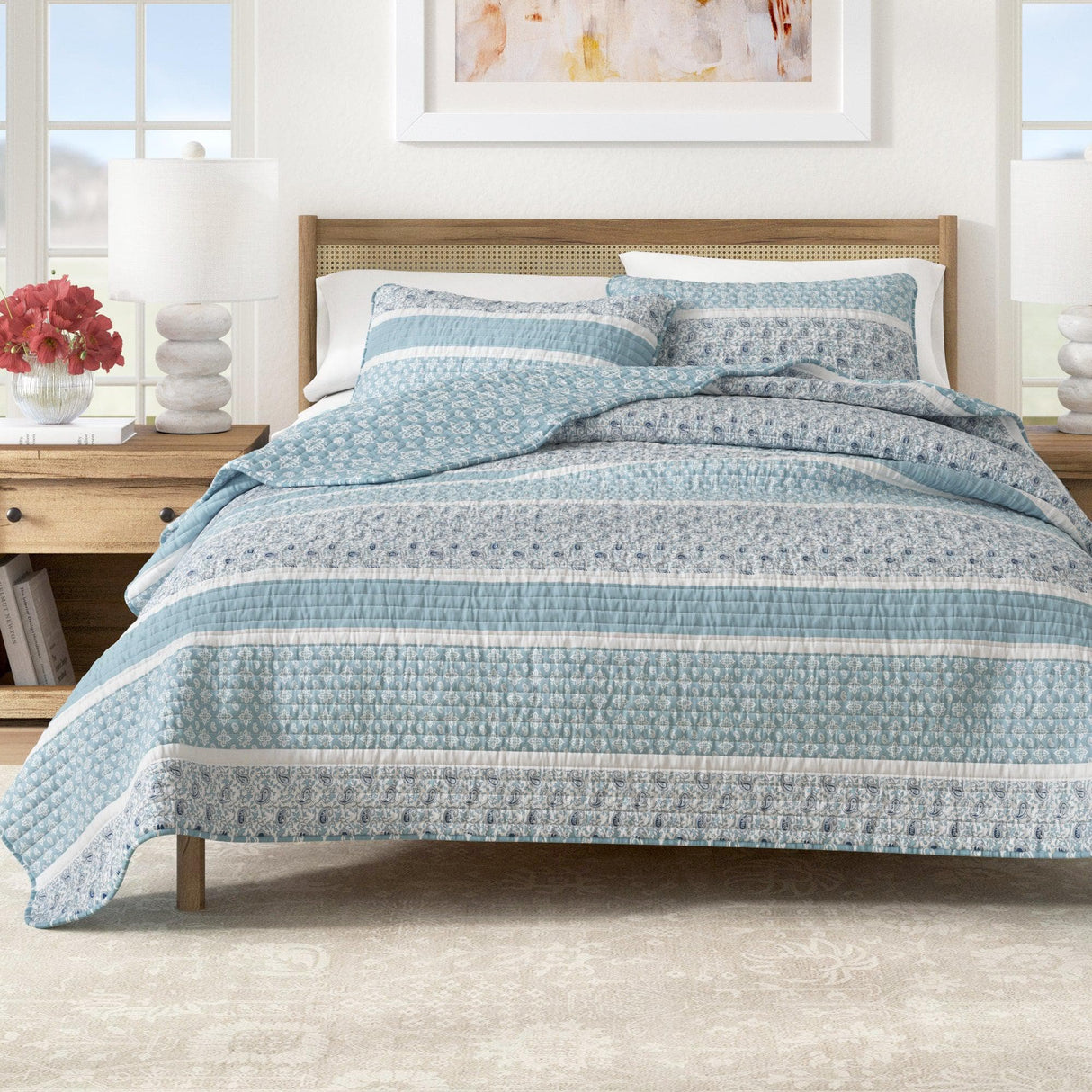 3-Piece Stripe Quilt - Kadi Collection