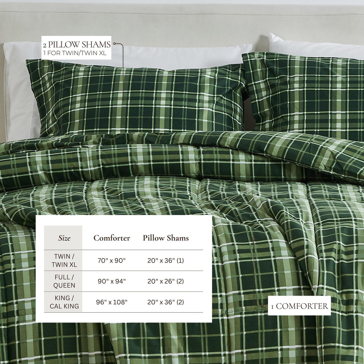 Reversible Christmas Comforter and Sham Set - Holiday / Lodge Odette Collection