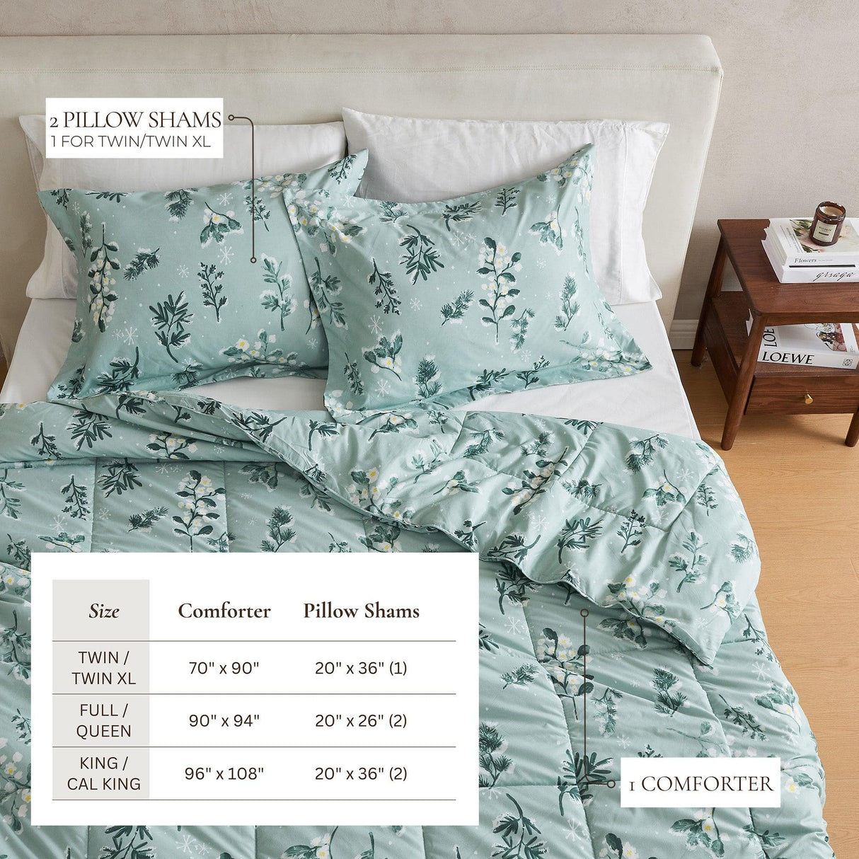 Reversible Christmas Comforter and Sham Set - Holiday / Lodge Odette Collection