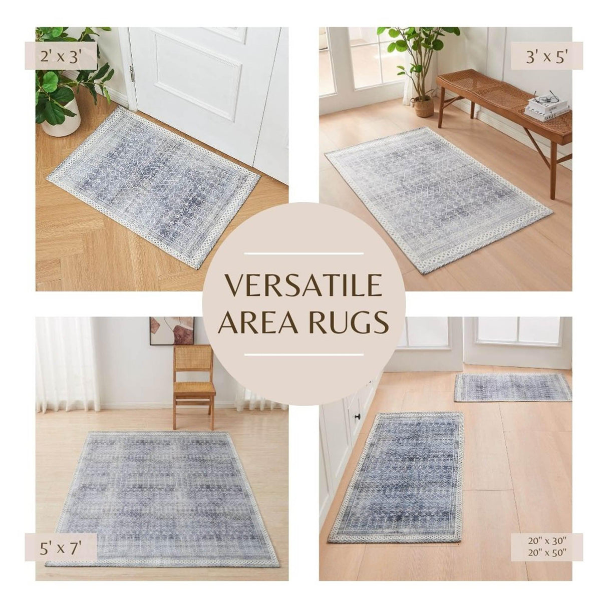 Distressed Moroccan Machine Washable Accent Runner 2'4" x 7' - Neve Collection