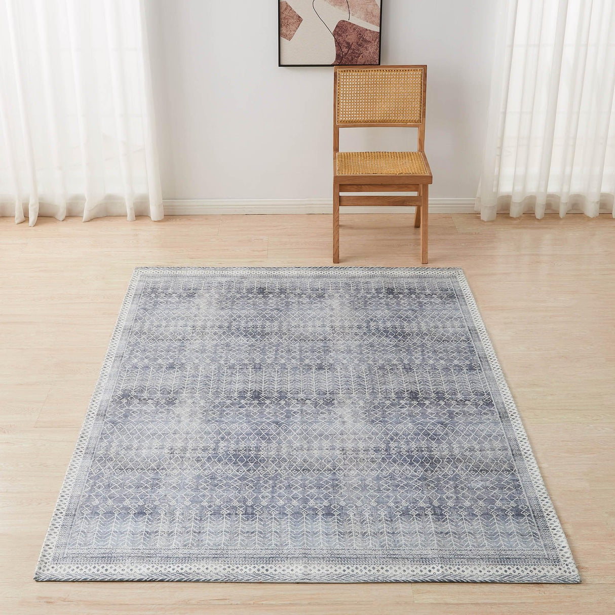 Distressed Moroccan Machine Washable Accent Area Rug 5' x 7' - Neve Collection
