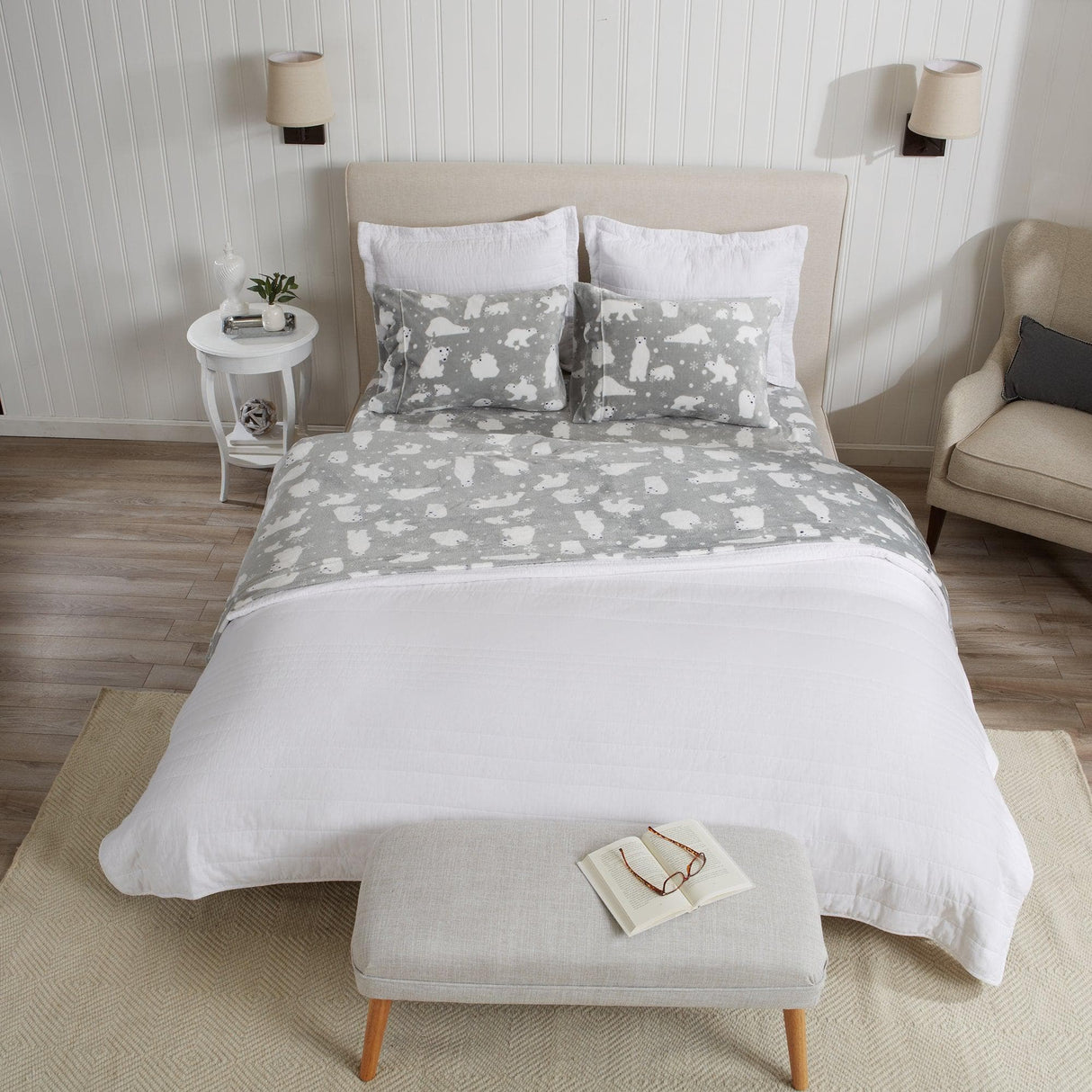 4-Piece Printed Plush Sheet - Velvet Luxe Collection