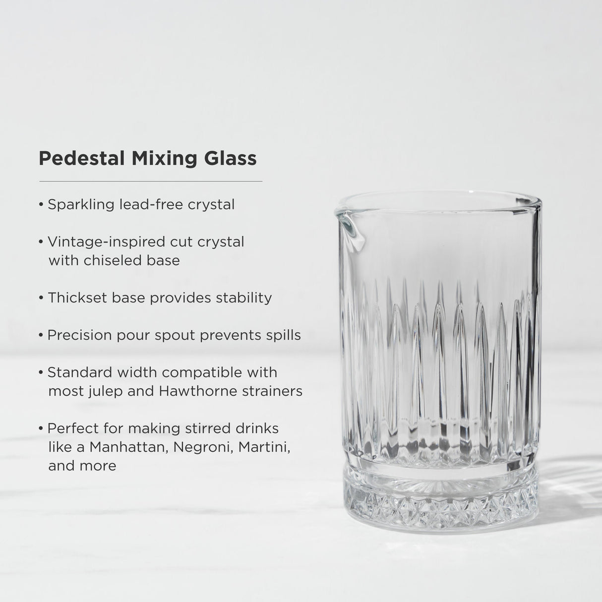 Pedestal Crystal Mixing Glass