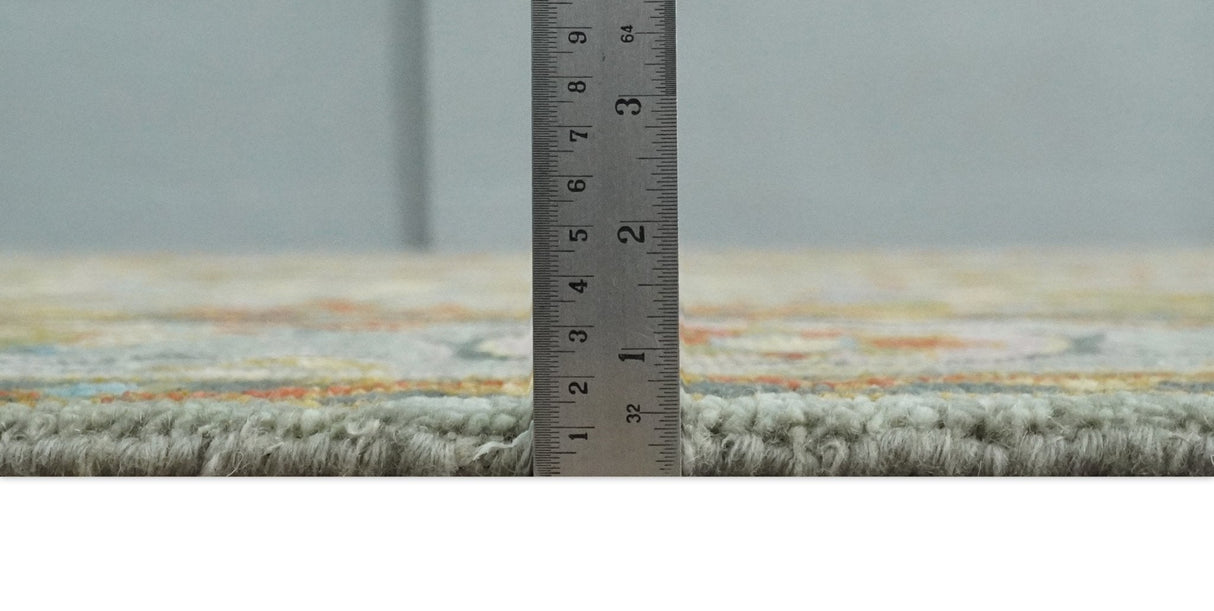 Hand knotted Olive, Rust and Gray Traditional Antique Moss Oushak Multi Size wool Area Rug