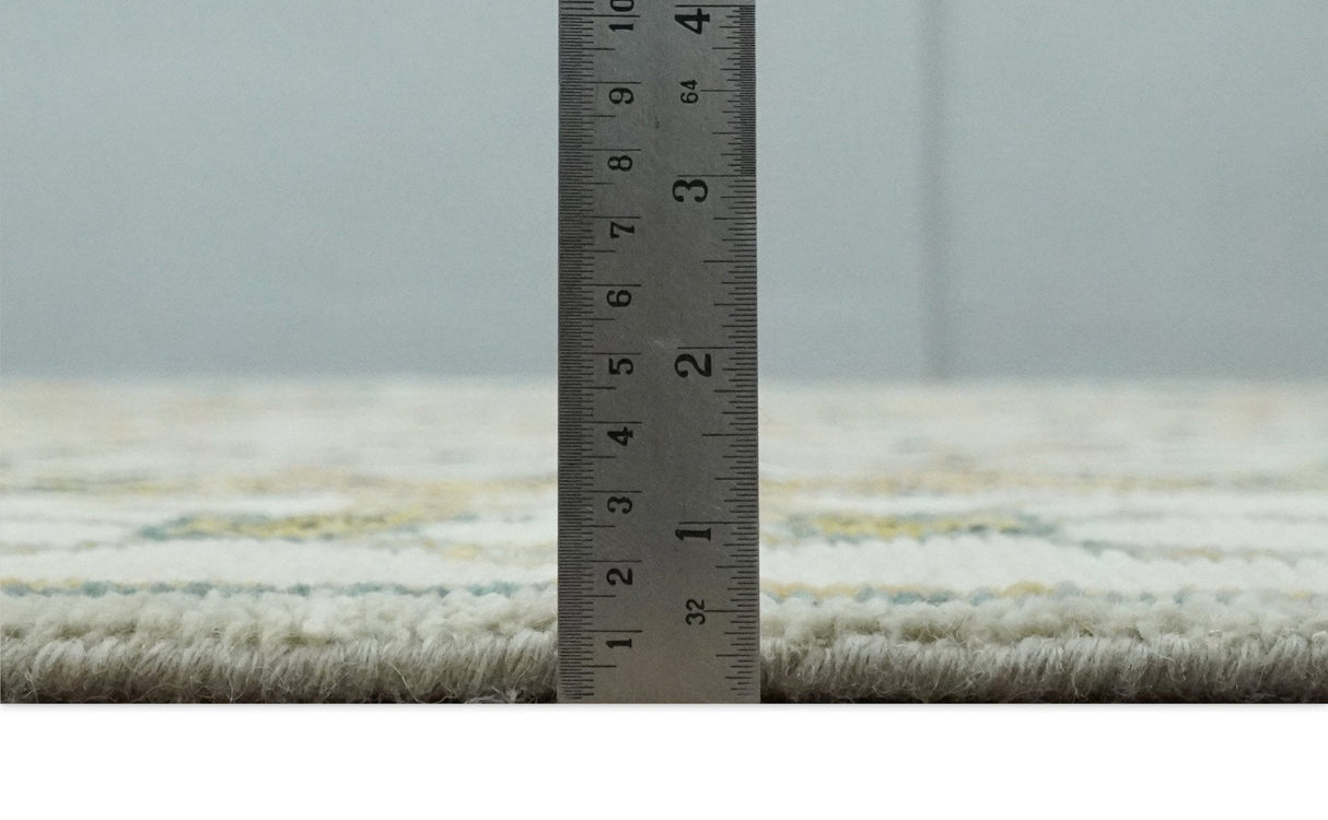 Hand Knotted Beige, Mustard and Ivory Traditional Oriental Oushak Custom Made Wool area Rug