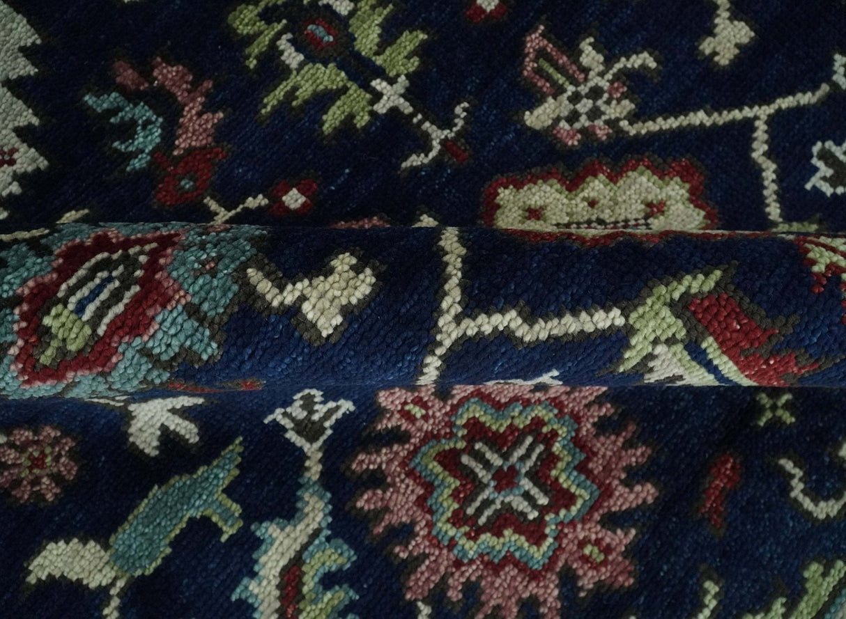 Antique look Hand Knotted Black, Rust and Beige Traditional oriental Oushak Multi Size Wool Area Rug