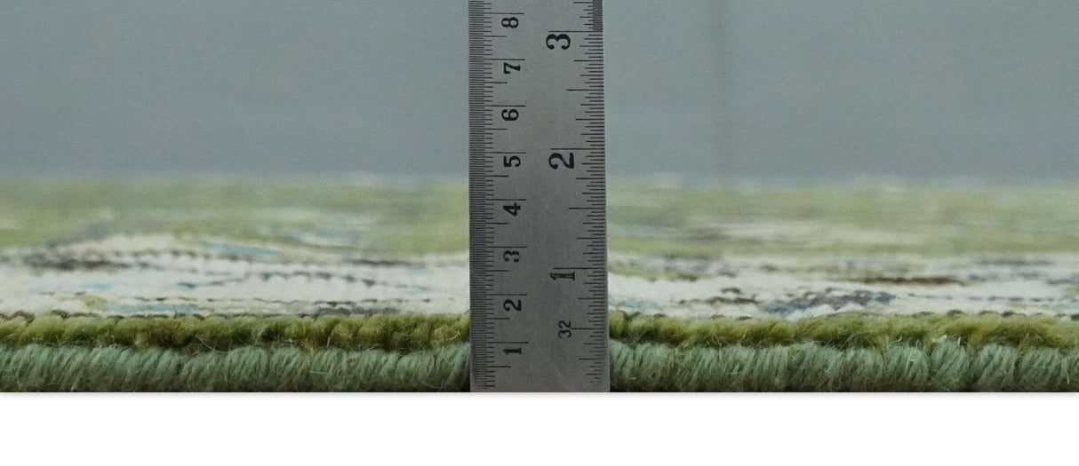 Hand Knotted Royal Green and Ivory Traditional Turkish Style Tree Of Life Multi Size Wool Area Rug