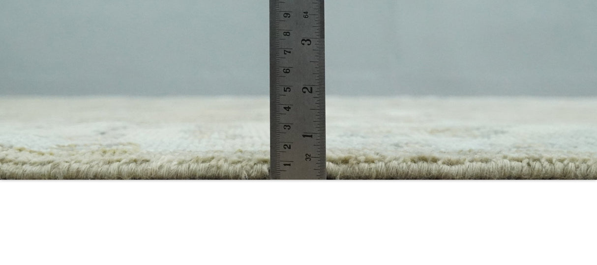 Hand Knotted Antique Oushak Olive and Beige Traditional Oushak Multi Size Wool Area Rug