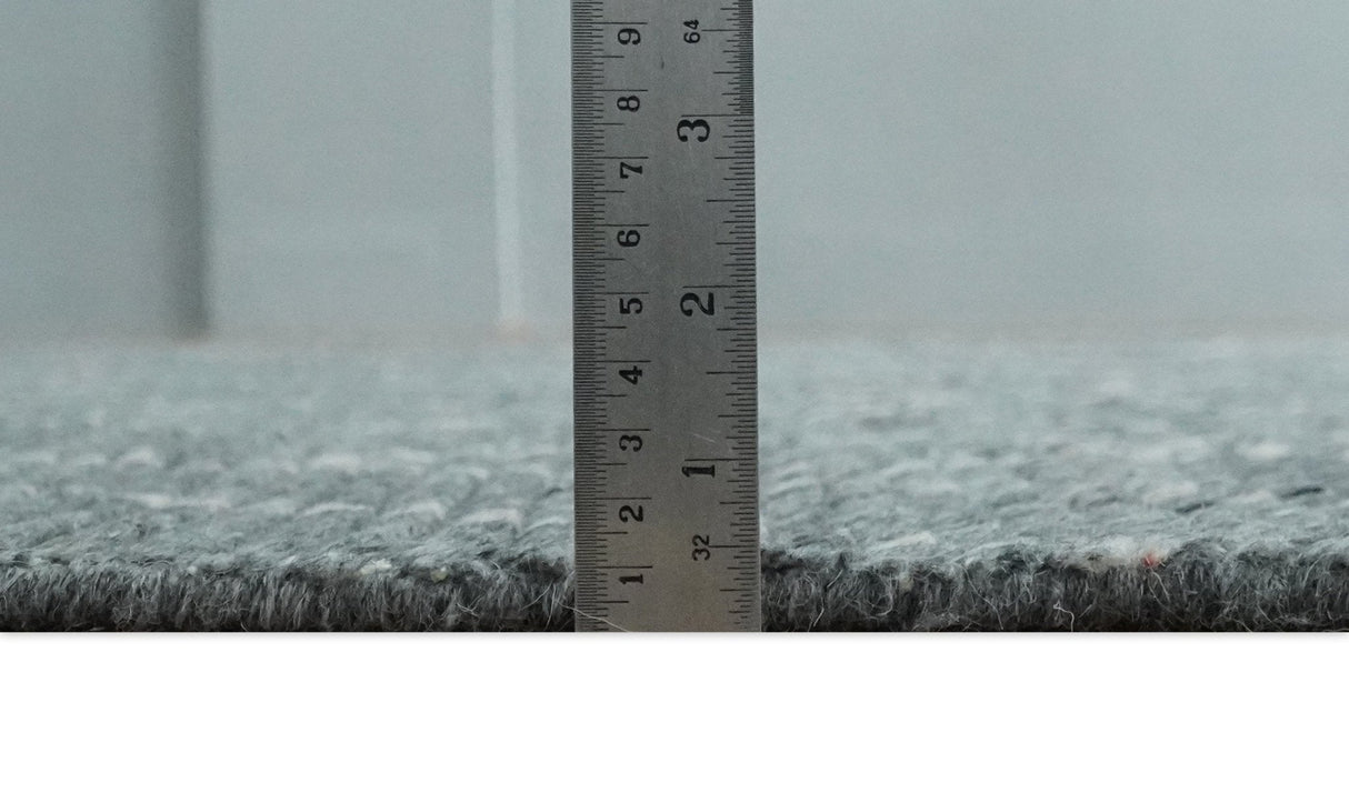 Custom Made Hand Knotted Charcoal and Ivory Moroccan Trellis Rug