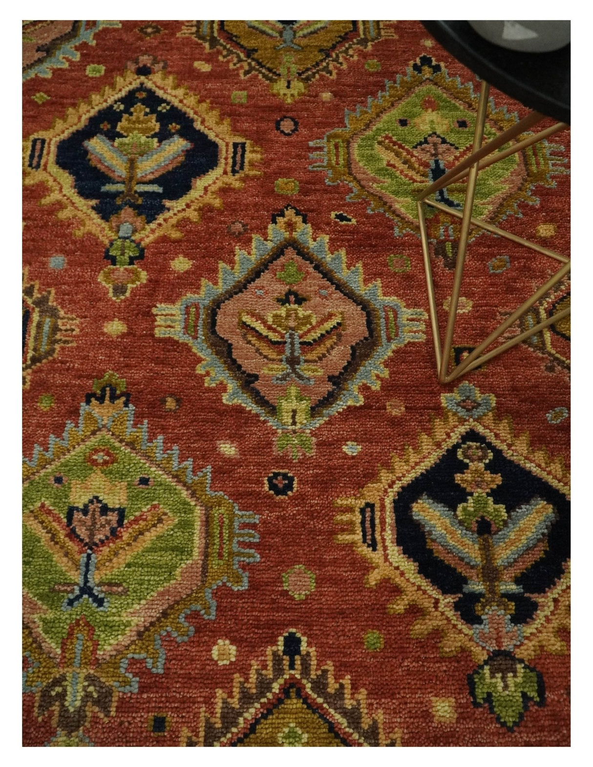 Hand Knotted Eclectic Rust and Brown Antique Traditional Multi size wool Area Rug