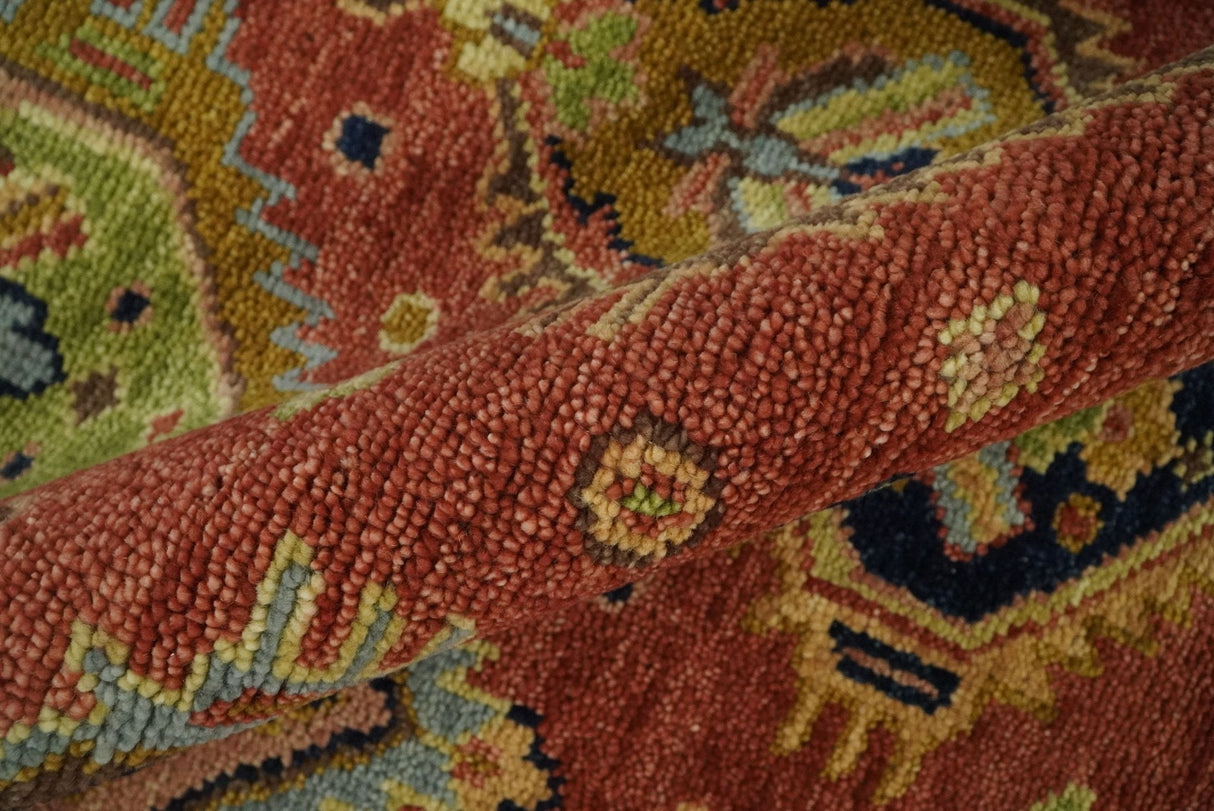 Hand Knotted Eclectic Rust and Brown Antique Traditional Multi size wool Area Rug