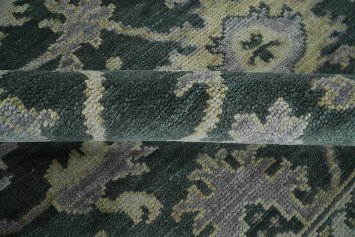 Hand Knotted Gray and Silver Traditional Antique Wool Area Rug, Living Room and Bedroom Rug