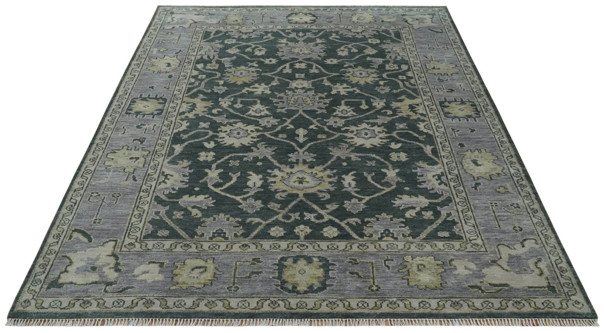 Hand Knotted Gray and Silver Traditional Antique Wool Area Rug, Living Room and Bedroom Rug