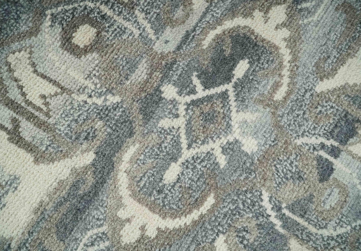 Hand Knotted Gray, Beige and Charcoal Traditional Heriz Serapi Multi size Wool Area Rug, Kids, Living Room and Bedroom Rug