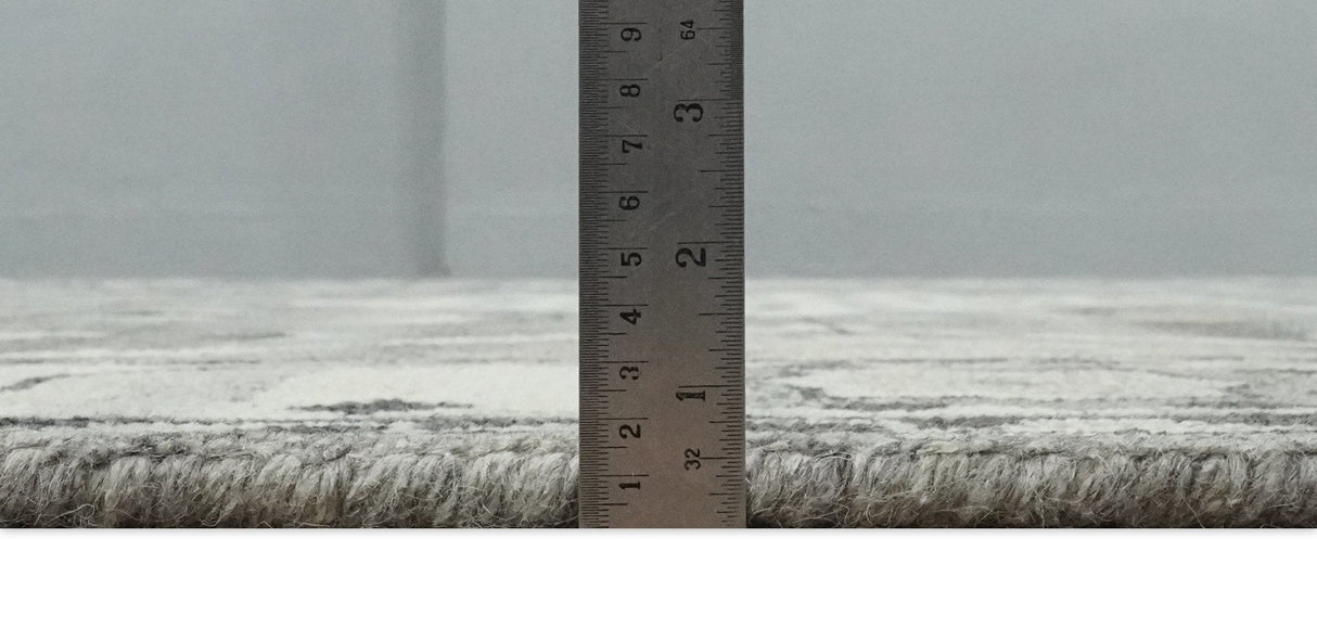 Hand Knotted Ivory and Gray Traditional Tribal Natural Wool Custom Made wool Area Rug, Kids, Living Room and Bedroom Rug