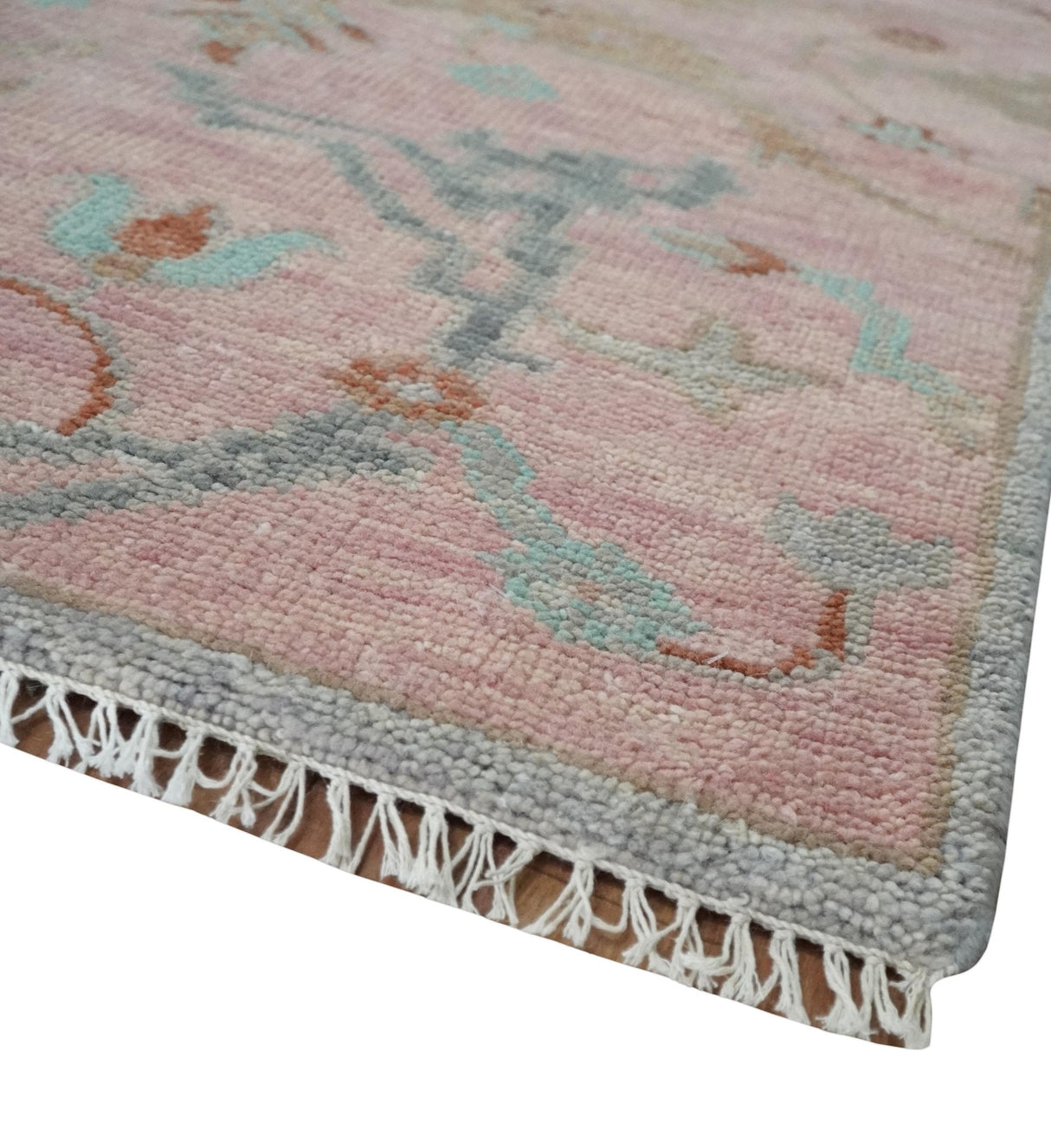 Hand Knotted Light Pink Oriental Oushak Multi Size Traditional Wool Area Rug, Living Room and Bedroom Rug
