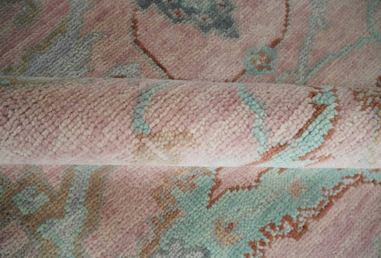Hand Knotted Light Pink Oriental Oushak Multi Size Traditional Wool Area Rug, Living Room and Bedroom Rug
