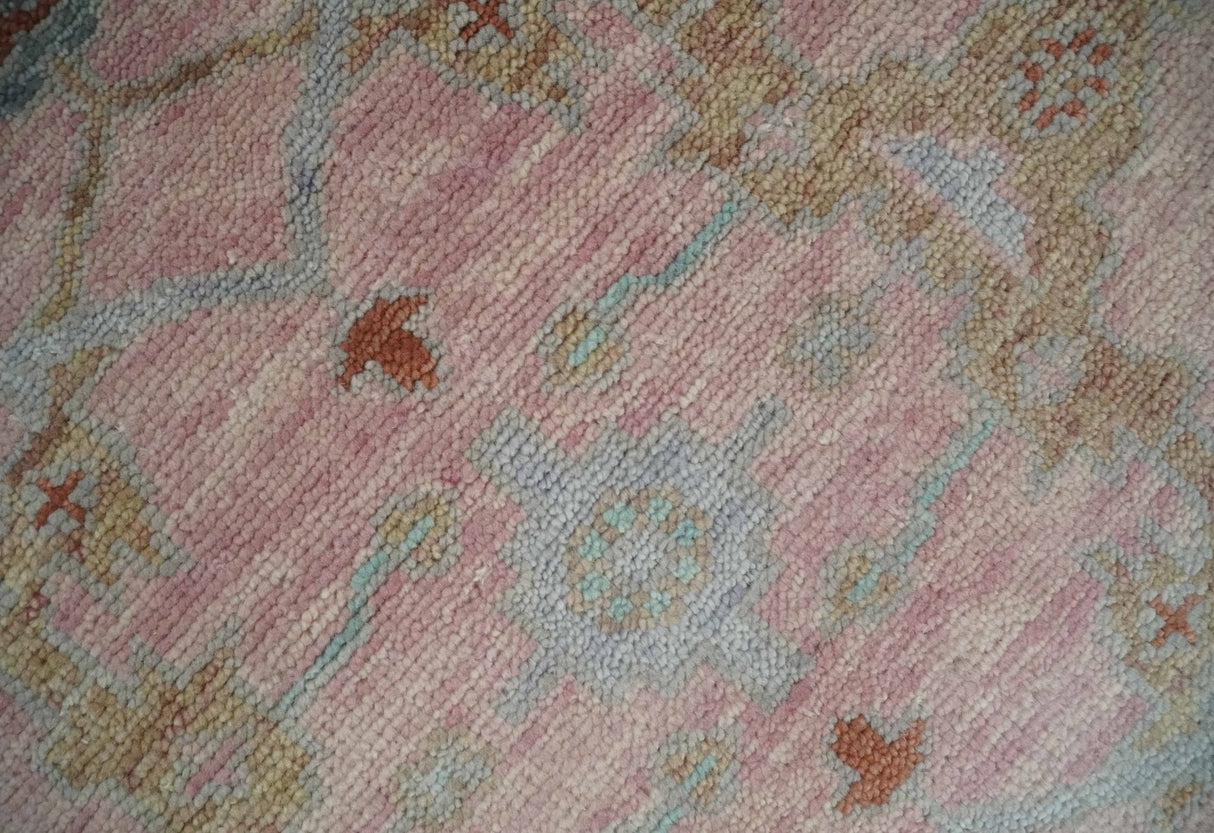 Hand Knotted Light Pink Oriental Oushak Multi Size Traditional Wool Area Rug, Living Room and Bedroom Rug